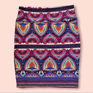 LuLaRoe Cassie Abstract Rainbow Pencil Skirt